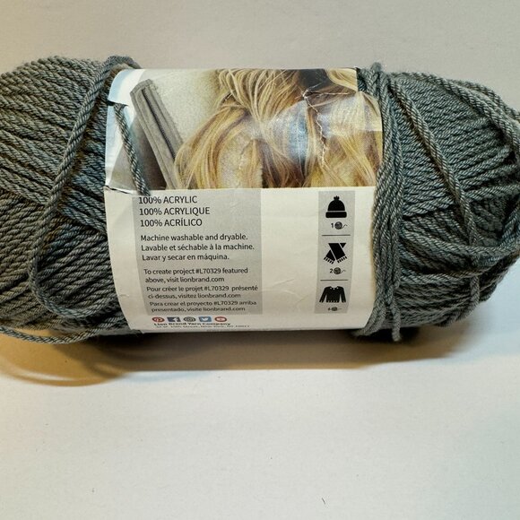 1 Skein Lion Brand ZZ Twist Yarn - Grey - Picture 5 of 5